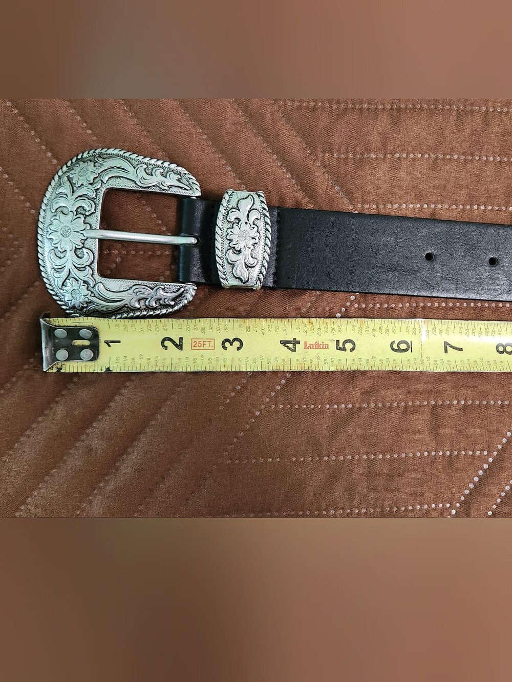 New York & Company Black and Silver Faux Leather Belt, Sz L/XL, Good Condition - Picture 4 of 7